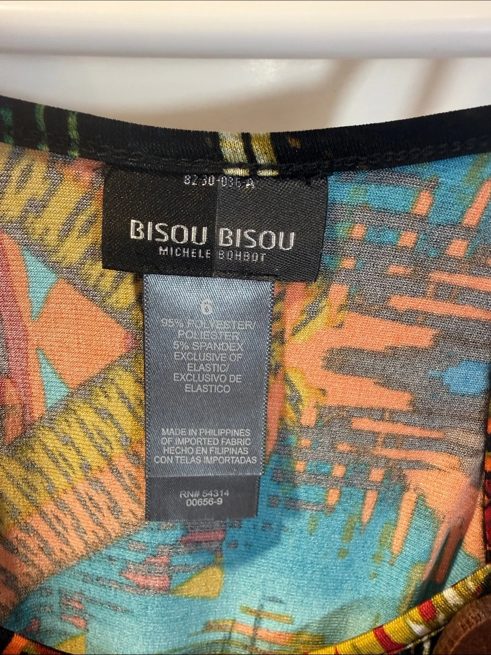 Bisou Bisou Multicolor Tribal Print Midi Dress with Straps